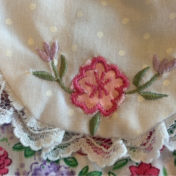 VINTAGE CRADLE TOGS BABY GIRL Floral Embroidered w/ Lace Button Down Top 6-9M - Picture 9 of 9
